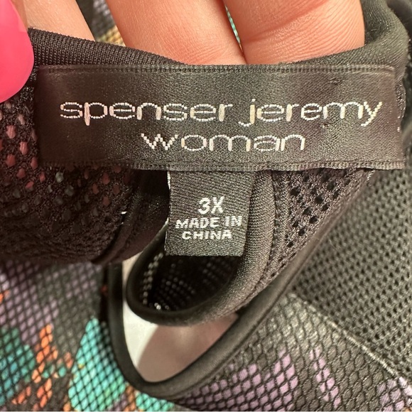 Spenser Jeremy mesh floral sleeveless textured Floral Dress sz 3X whimsygoth - Picture 6 of 10